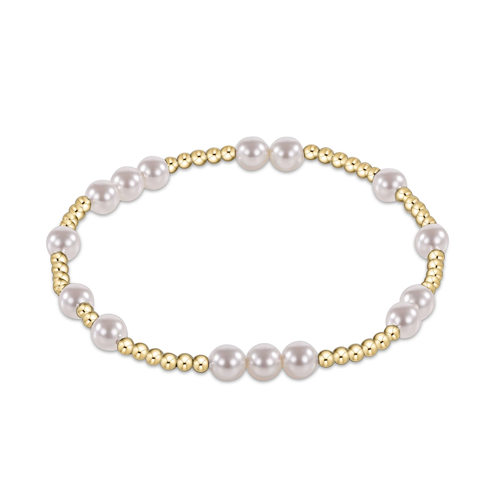 ENewton - Gold Pearl Pattern Bracelet - Hope Unwritten - 5mm