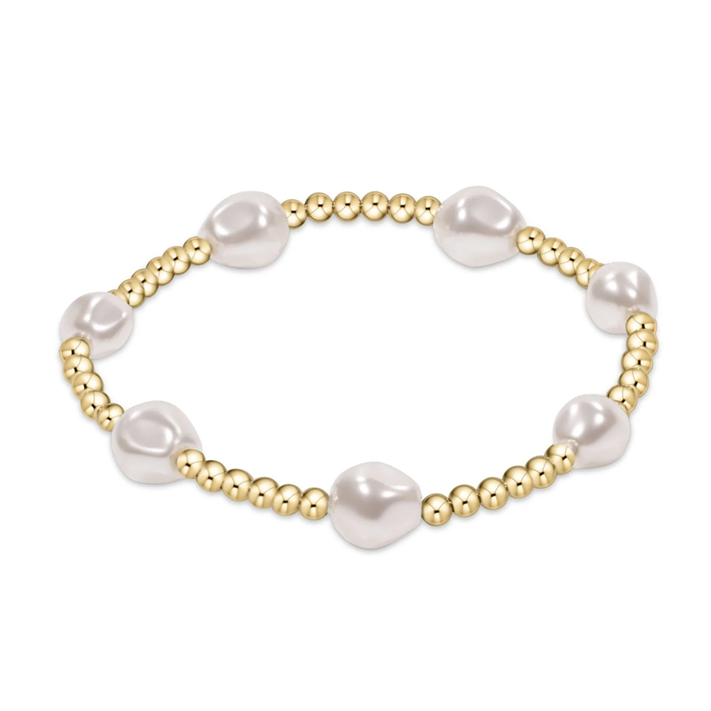 ENewton - Gold Pearl Pattern Bracelet - Admire - 3mm