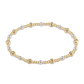 ENewton ENewton - Gold Dignity Bead Pattern Bracelet - Sincerity - Pearl - 4mm