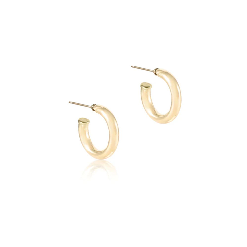 ENewton Round Gold Post Hoop Earrings -  .5 Inch - 4mm