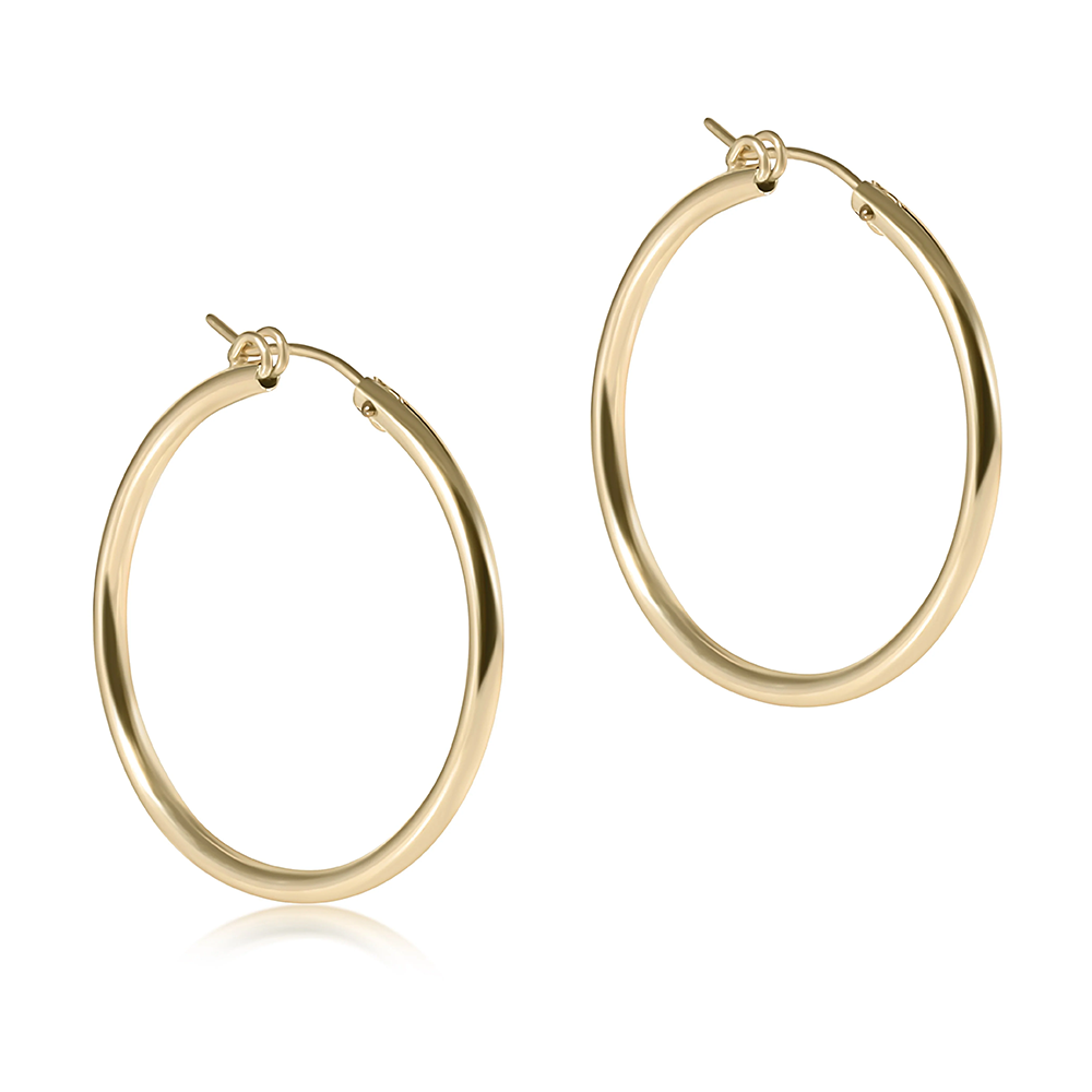 ENewton Classic Gold Round Hoop Earrings - 1.25 Inch