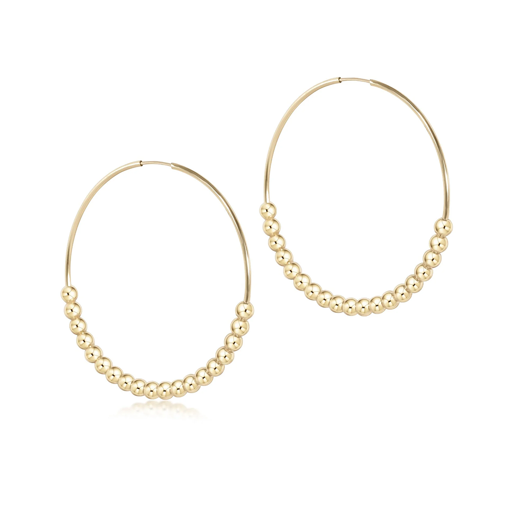 ENewton Earrings - Classic Gold Beaded Hoops - Bliss - 4mm