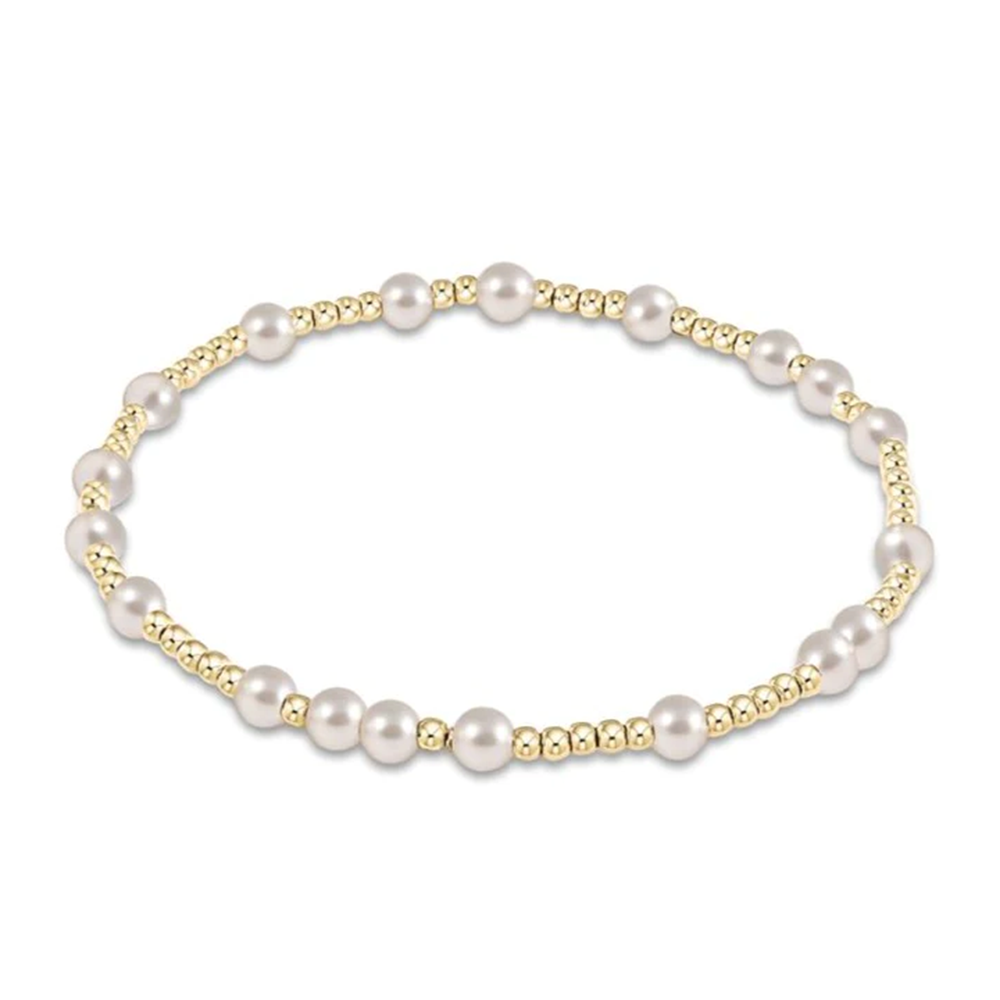 ENewton - Gold Pearl Pattern Bracelet - Hope Unwritten - 4mm