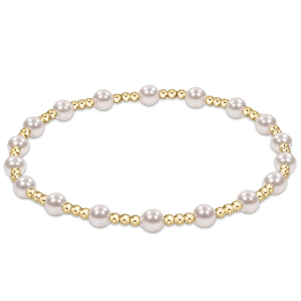 ENewton - Gold Pearl Pattern Bracelet - Sincerity - 4mm