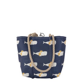 Sea Bags Sea Bags x Sara Fitz - Whales - Small Handbag Tote - Hemp Handle