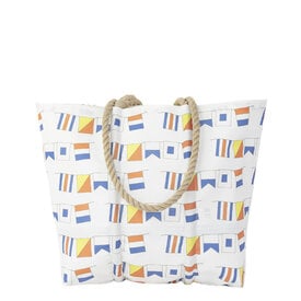 Sea Bags Sea Bags x Sara Fitz - Nautical Flags - Medium Tote - Hemp Handle