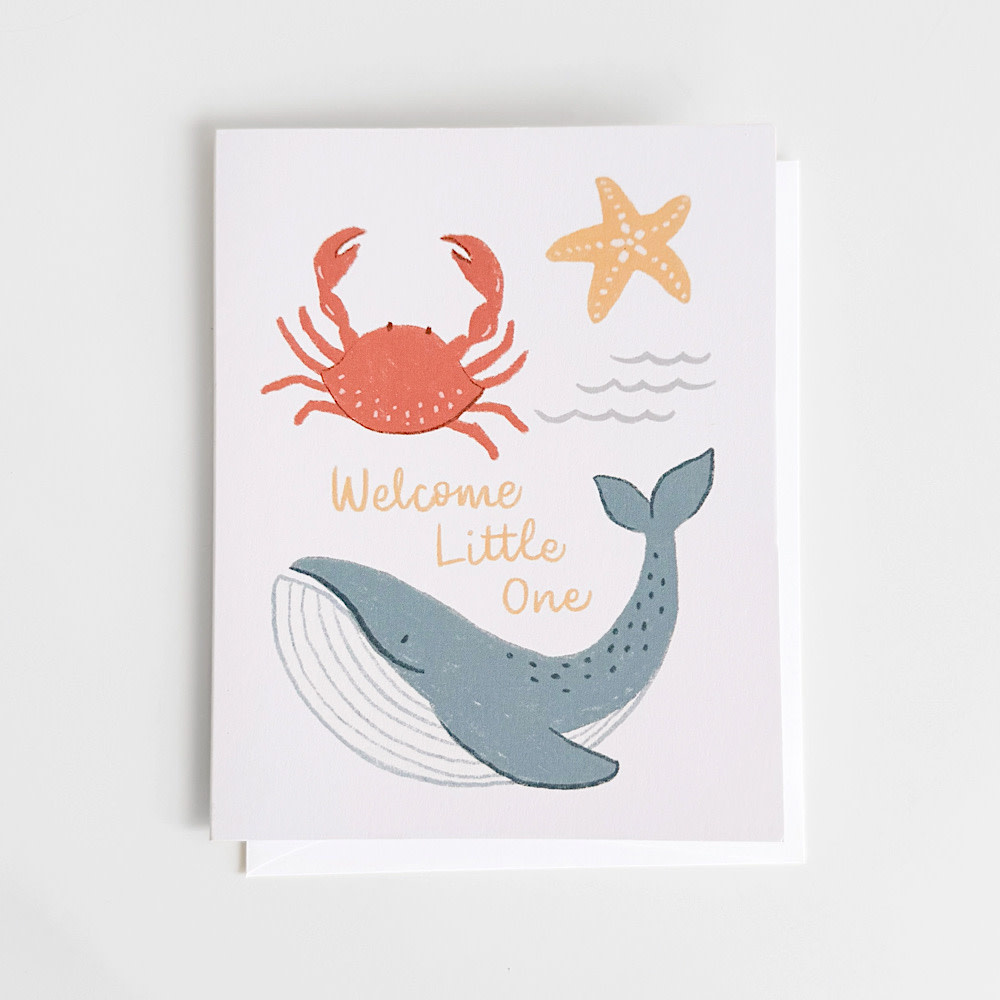 The Blueberry Hill The Blueberry Hill Welcome Little One Whale Card