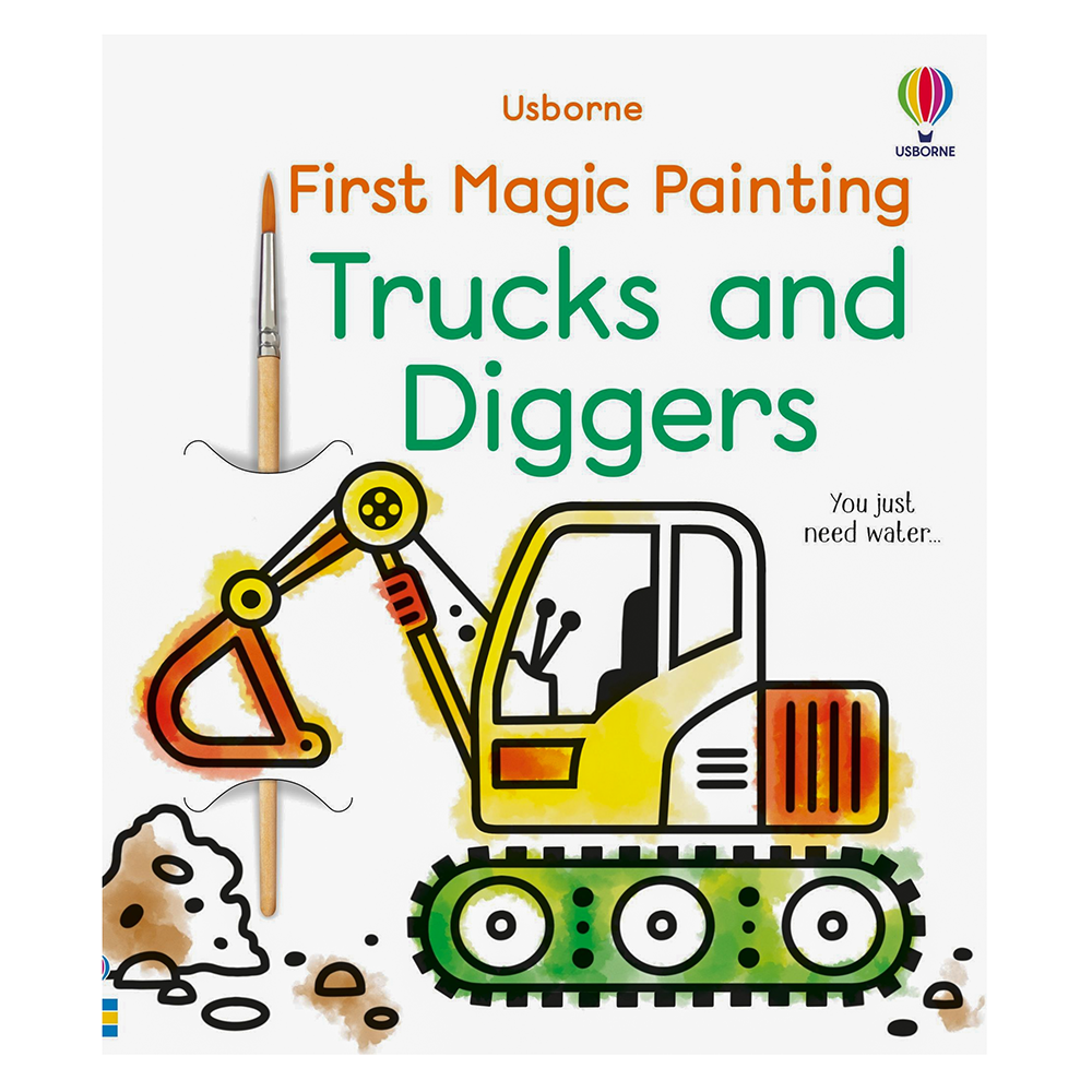 Harper Collins First Magic Painting Book - Trucks and Diggers