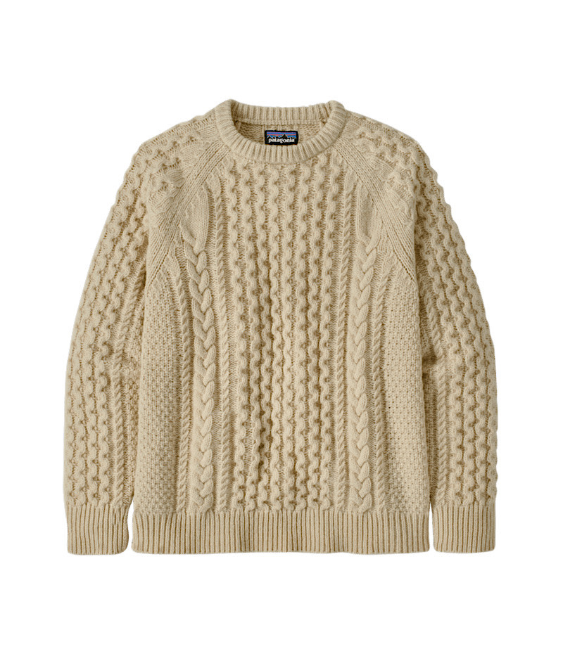 Patagonia - Recycled Wool-Blend Cable Knit Crewneck Sweater - Natural