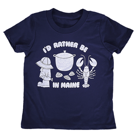 Pinecone and Chickadee Pinecone + Chickadee Kids I'd Rather Be in Maine T-Shirt Navy