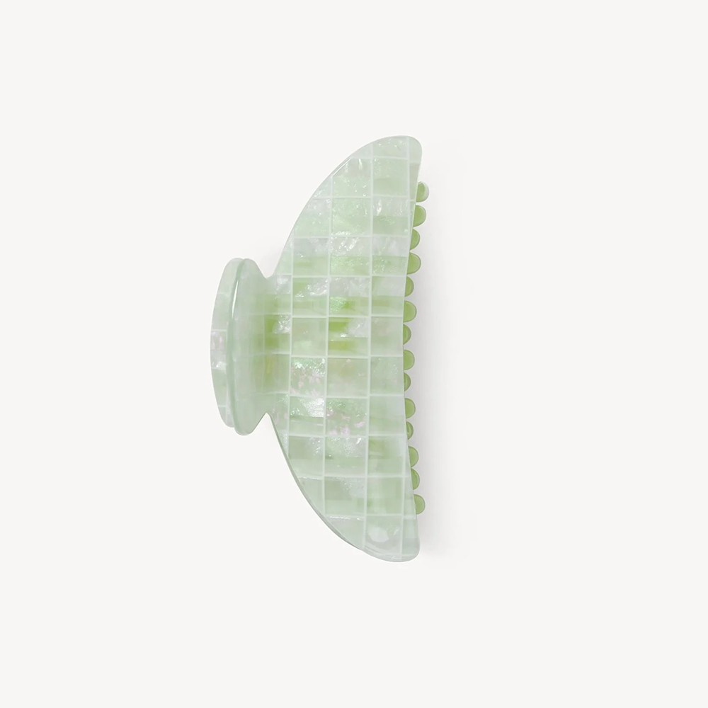 Machete Midi Claw Hair Clip - Mint Shell Checker