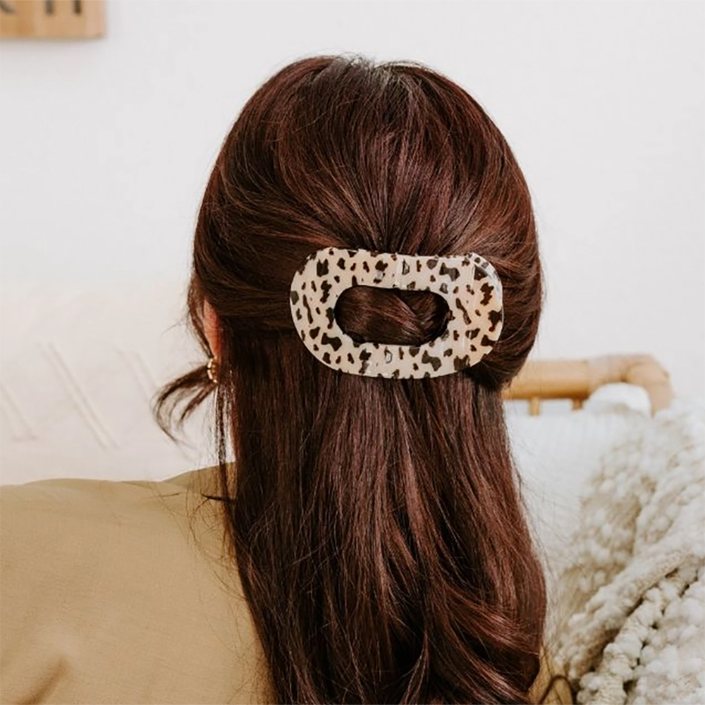 Teleties Flat Round Clip - Large - Blonde Tortoise