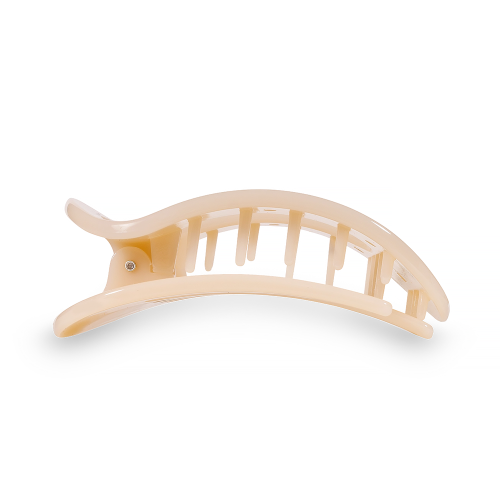 Teleties Flat Round Clip - Medium - Almond Beige