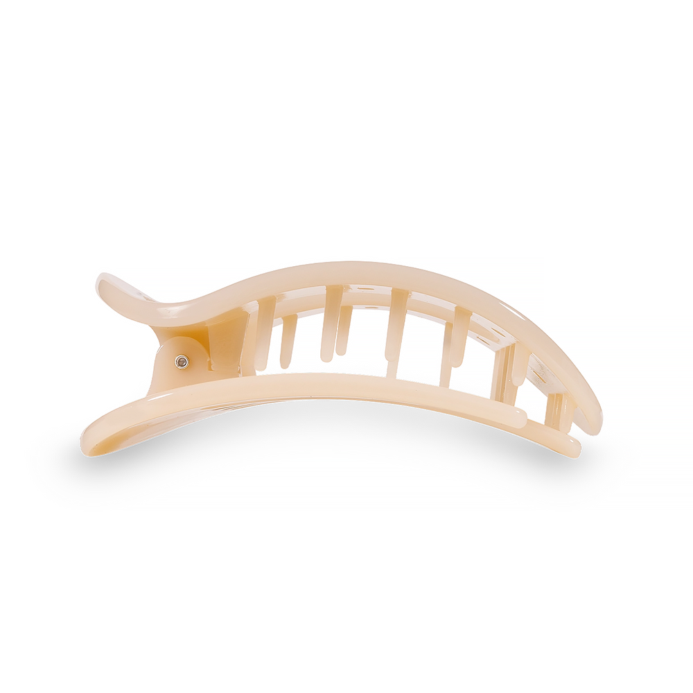 Teleties Flat Round Clip - Small - Almond Beige