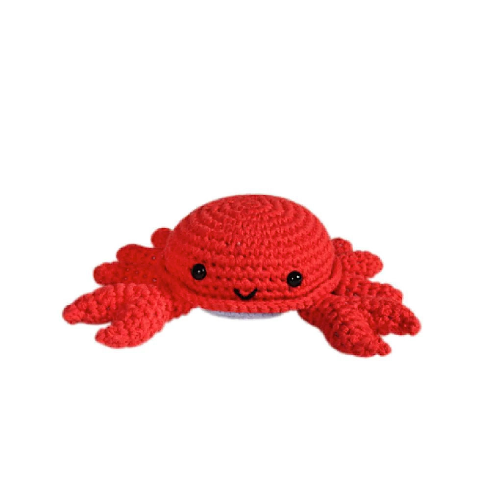 Zubel Knit Crab Rattle - 4 inch