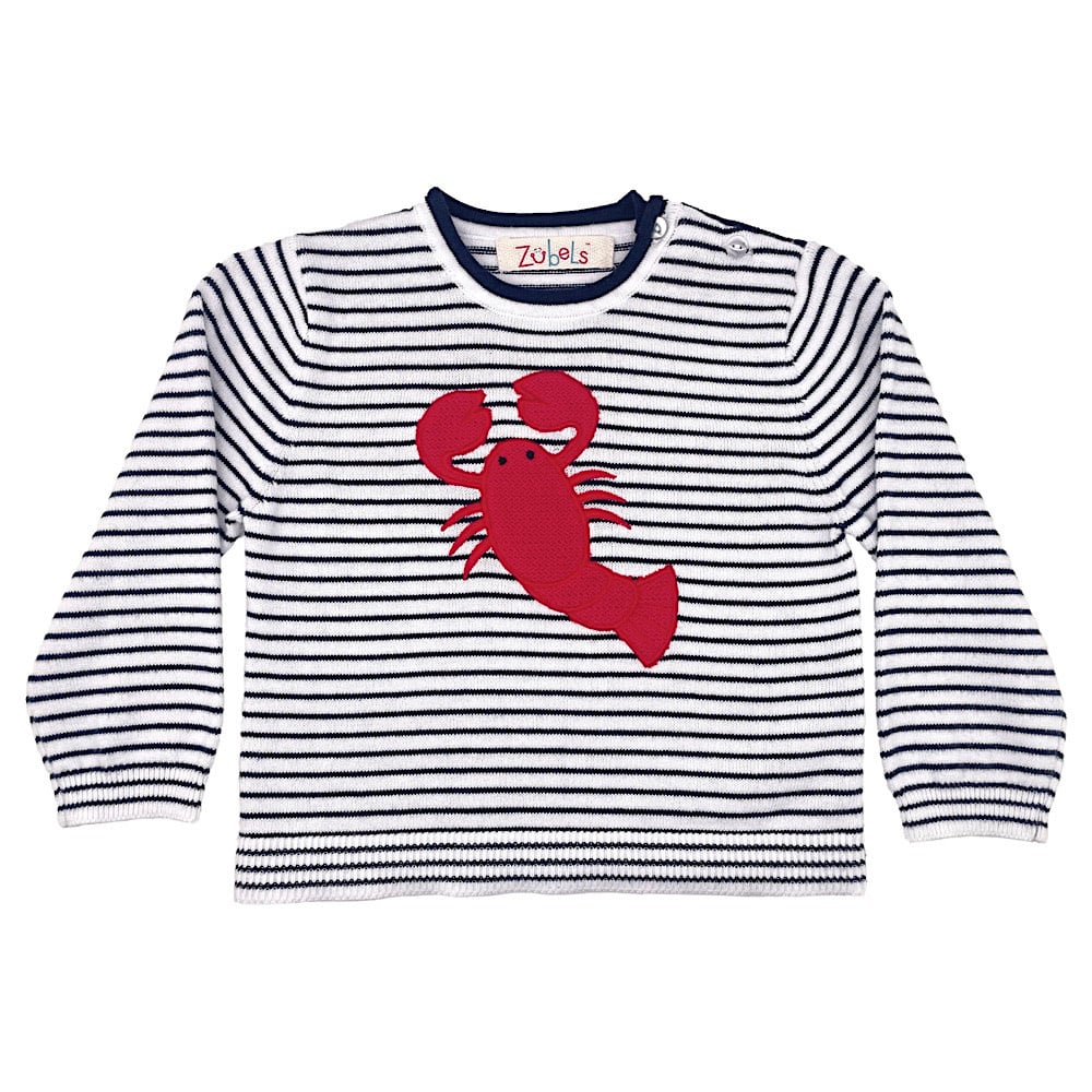 Petit Ami & Zubels Children's Lightweight Lobster Striped Knit Sweater -