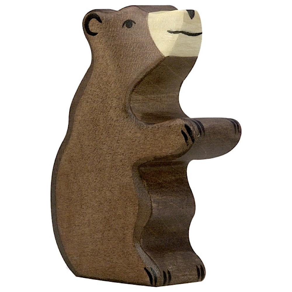 Holztiger - Wooden Brown Bear Standing - Little