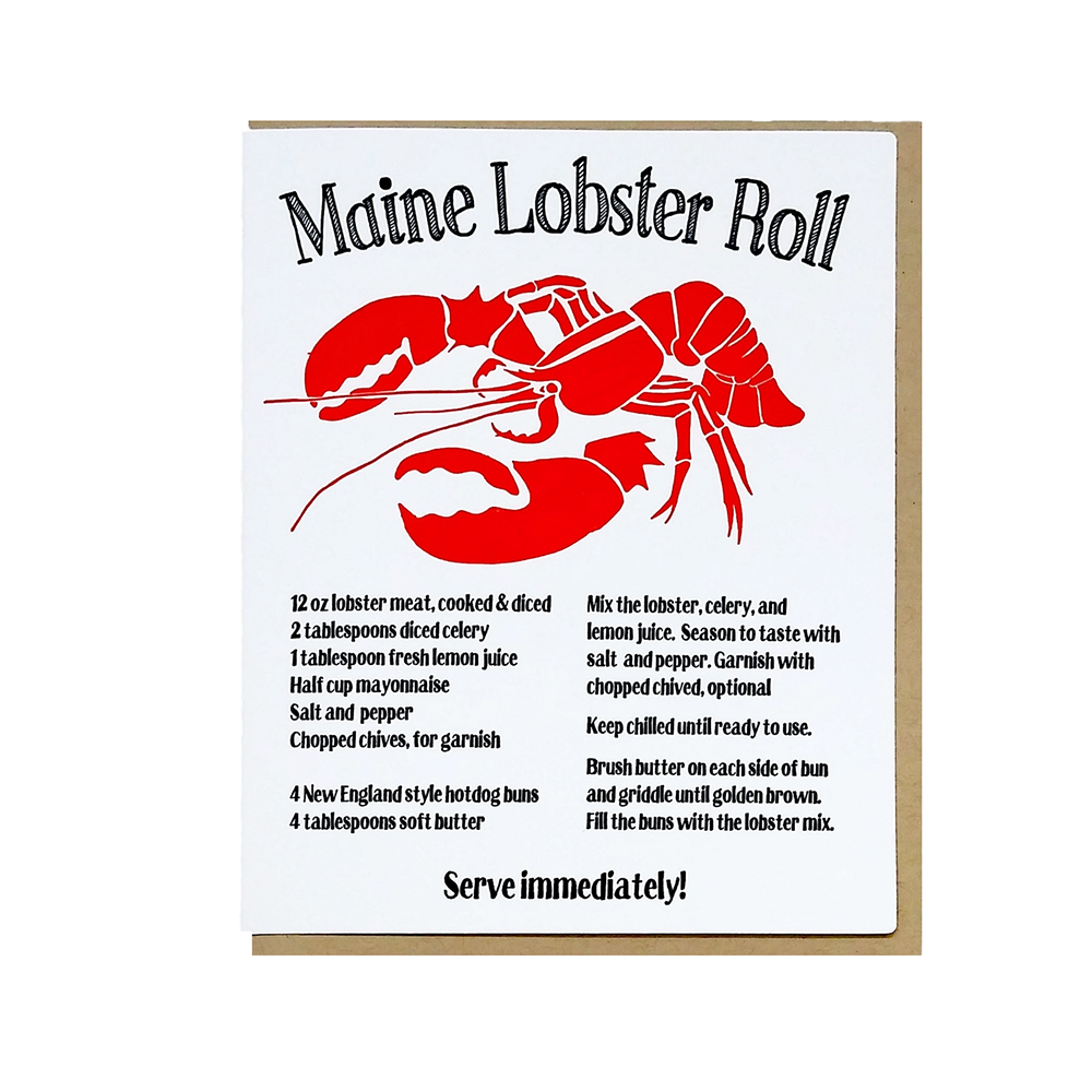 Big Wheel Press Big Wheel Press - Maine Lobster Roll Card