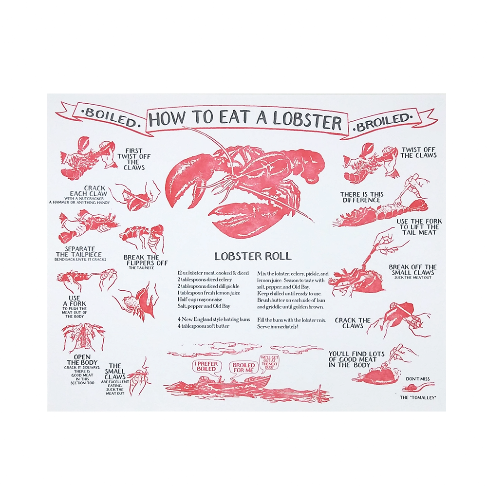 Big Wheel Press - Lobster Roll Broadside Print