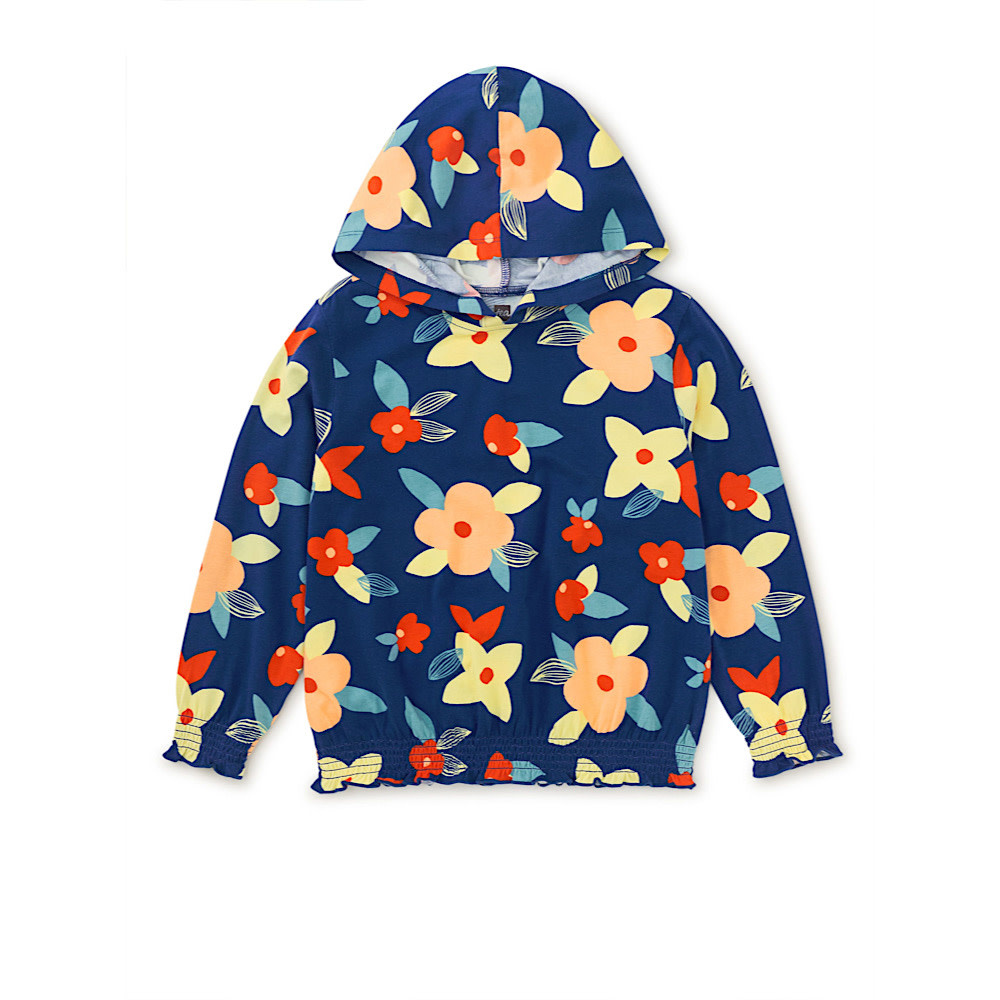 Tea Collection Tea Collection Printed Smocked Hoodie - Turkish Coastal Floral