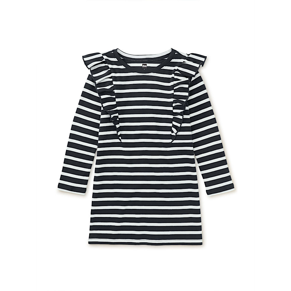 Tea Collection Ruffle Sleeve A-Line Dress - Indigo