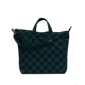 Baggu Baggu - Horizontal Zip Duck Bag - Navy + Green Check