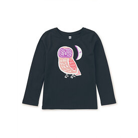 Tea Collection Tea Collection Cute Hoot Glow Graphic Tee - Jet Black