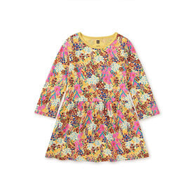 Tea Collection Tea Collection Long Sleeve Skirted Dress - Wild Saffron Floral