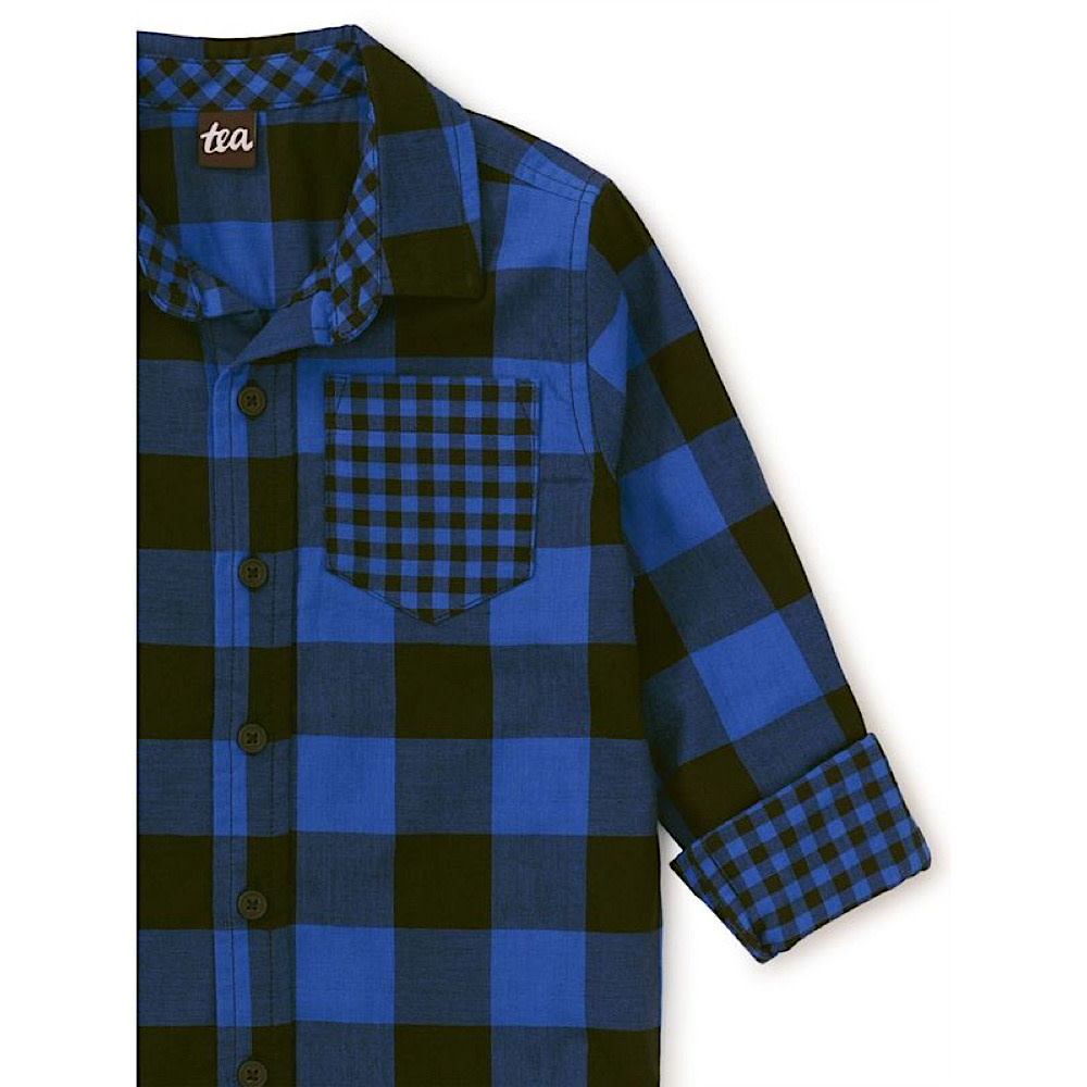 Tea Collection Double Weave Plaid Button Up - Bursa Plaid