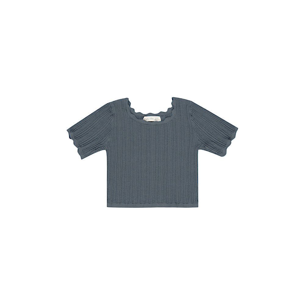 Rylee + Cru LLC Rylee + Cru Scallop Tee - Indigo