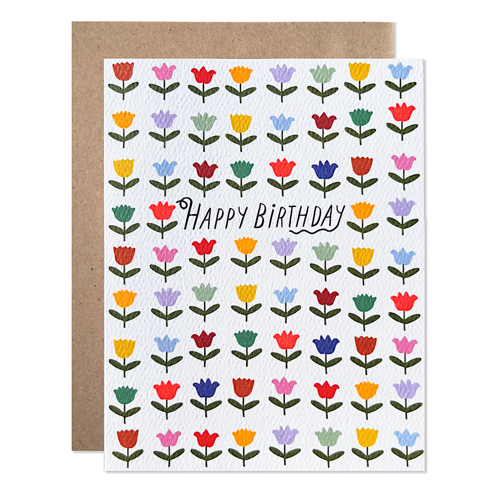 Hartland Cards - Happy Birthday Rainbow Tulips