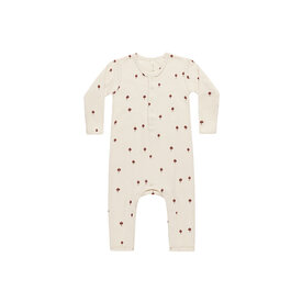 Quincy Mae Quincy Mae Ribbed Baby Jumpsuit - Mushrooms