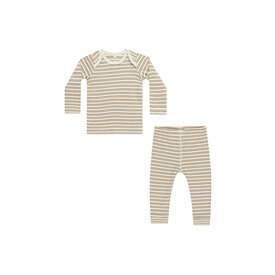 Quincy Mae Quincy Mae Ribbed Tee + Legging Set - Golden Stripe