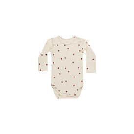 Quincy Mae Quincy Mae Ribbed Long Sleeve Bodysuit - Mushrooms