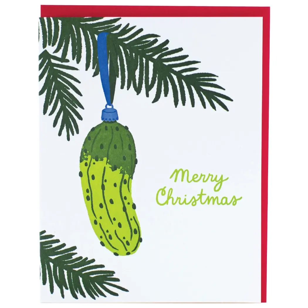 Smudge Ink Card - Pickle Ornament