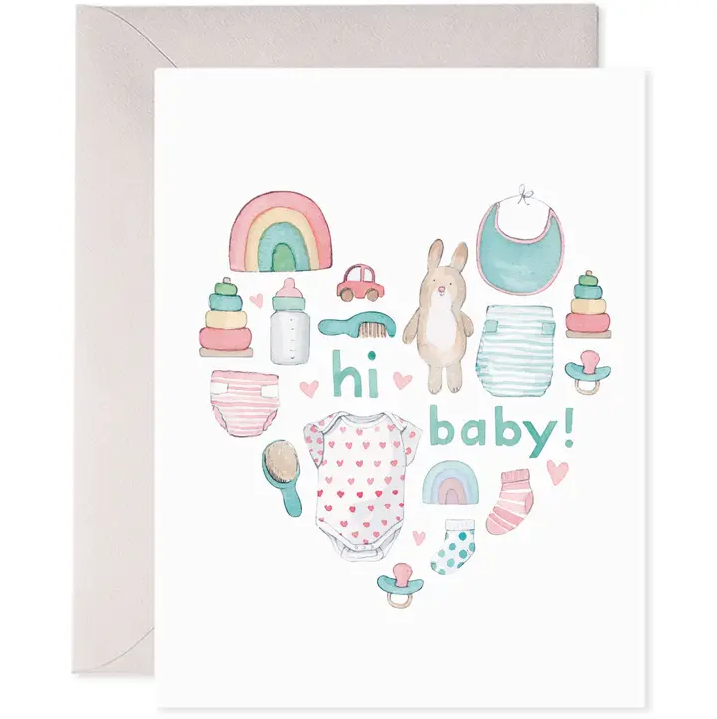 E Frances Paper E. Frances Card - Hi Baby Heart