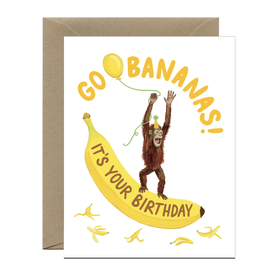 Yeppie Paper Yeppie Paper - Orangutan Banana Birthday Card