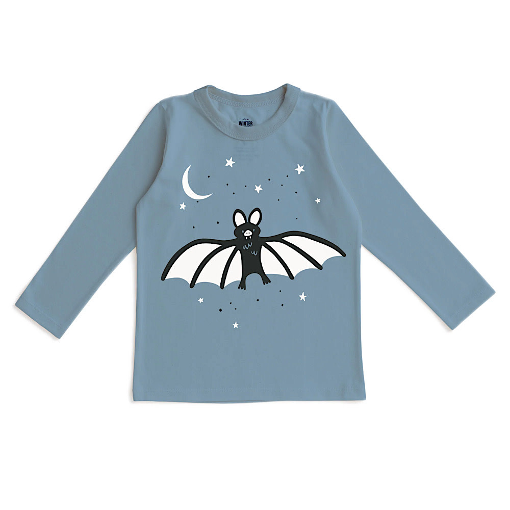 Winter Water Factory Long Sleeve Graphic Tee - Bat Lake Blue