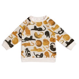 Winter Water Factory Winter Water Factory Sweatshirt - Cat Friends Gold & Yellow