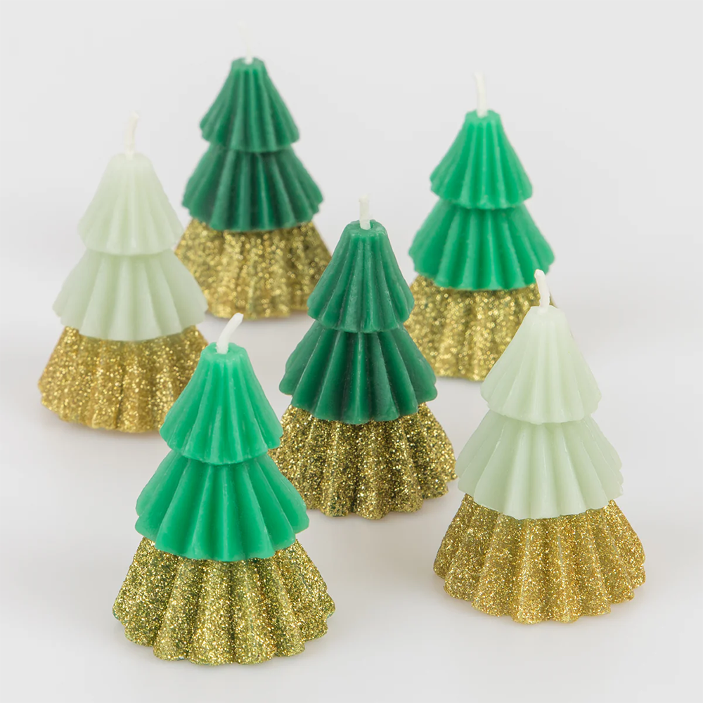 Meri Meri - Mini Tree Candles - Green