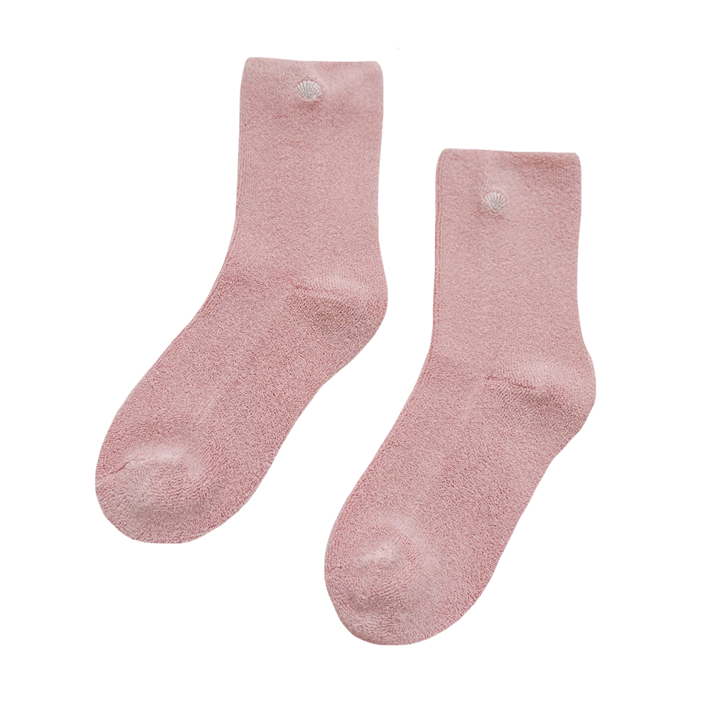 Le Bon Shoppe Le Bon Shoppe Embroidered Cloud Socks - Pink Rosé Silver Seashell