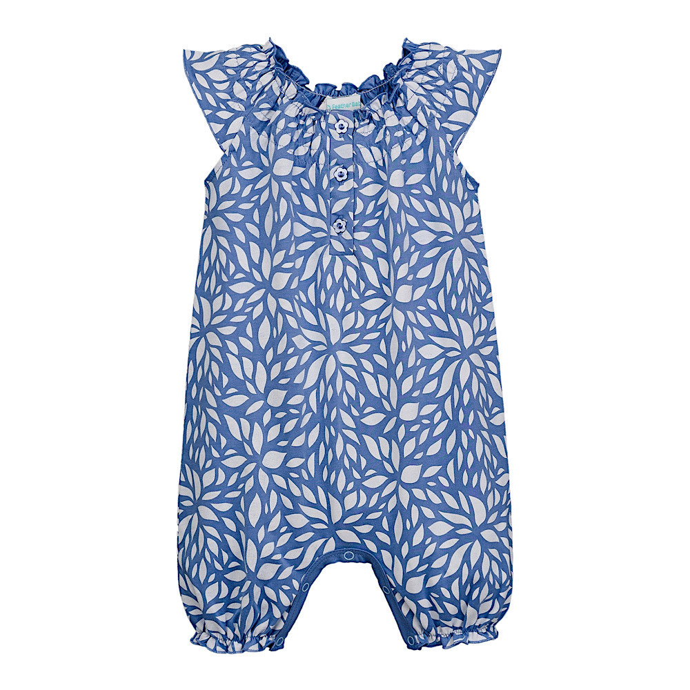 Feather Baby Angel Romper - Sprout on Blue