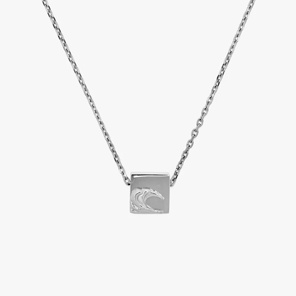 Pura Vida - Wave Pendant Necklace - Surfrider Silver