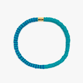 Pura Vida Pura Vida - Seascape Disc Stretch Bracelet - Lagoon