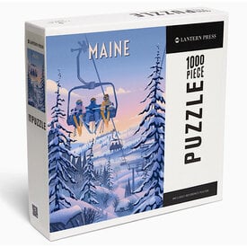 Lantern Press Lantern Press - 1000 Piece Puzzle - Ski Lift Chill On The Uphill Maine