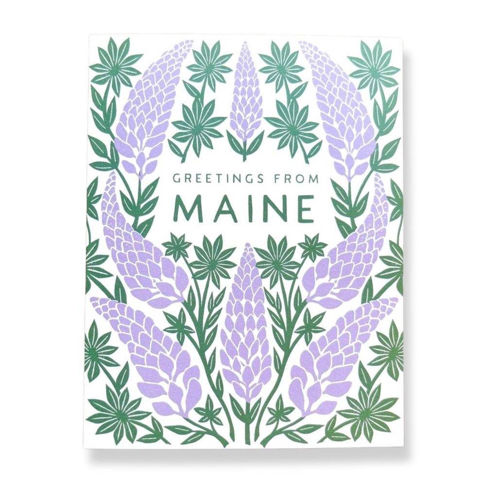 Katharine Watson Card - Greetings from Maine Lupine