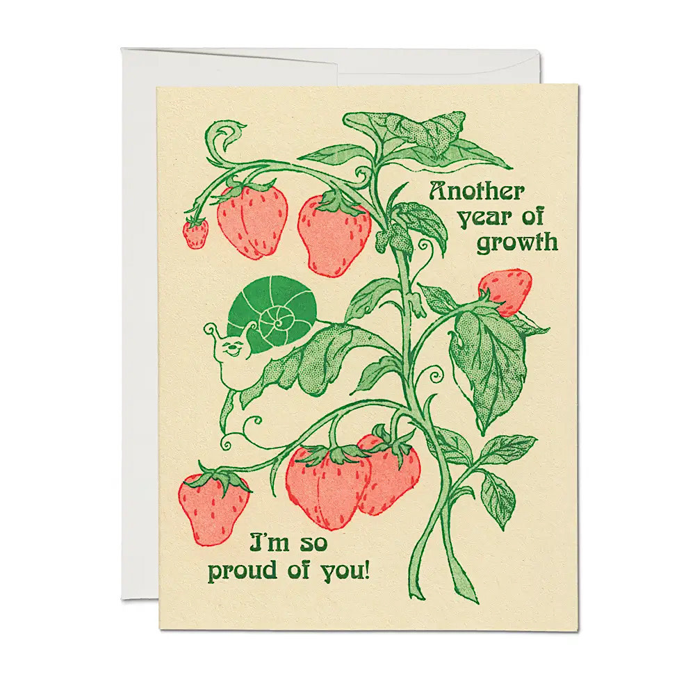 Red Cap Cards - Another Year of Growth Card