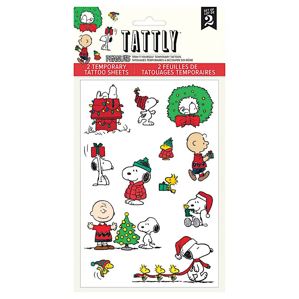 Tattly Tattoo Sheet Set of 2 - Peanuts Holiday