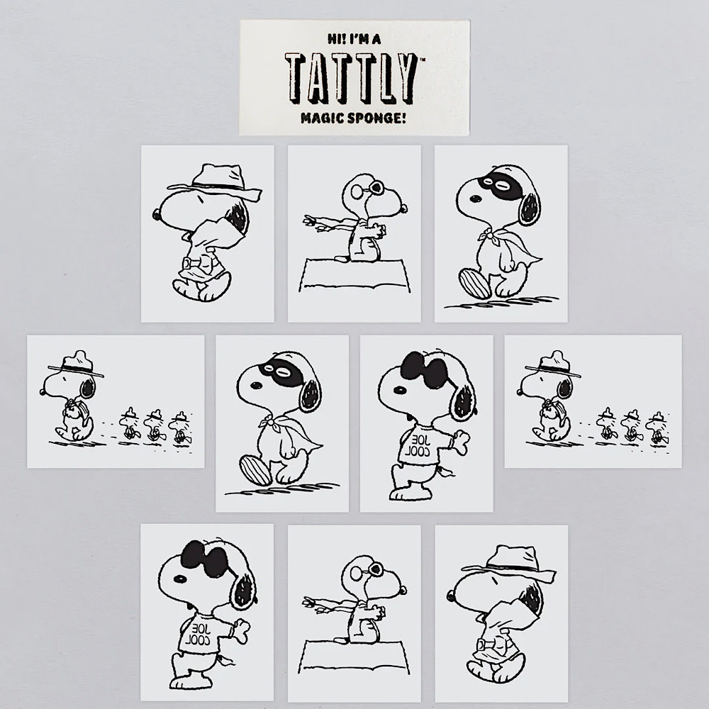 Tattly Tattoo Tiny Tin - Faces of Snoopy