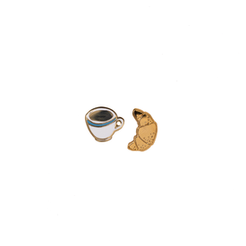 Yellow Owl Workshop Yellow Owl Workshop Stud Earrings - Croissant & Coffee